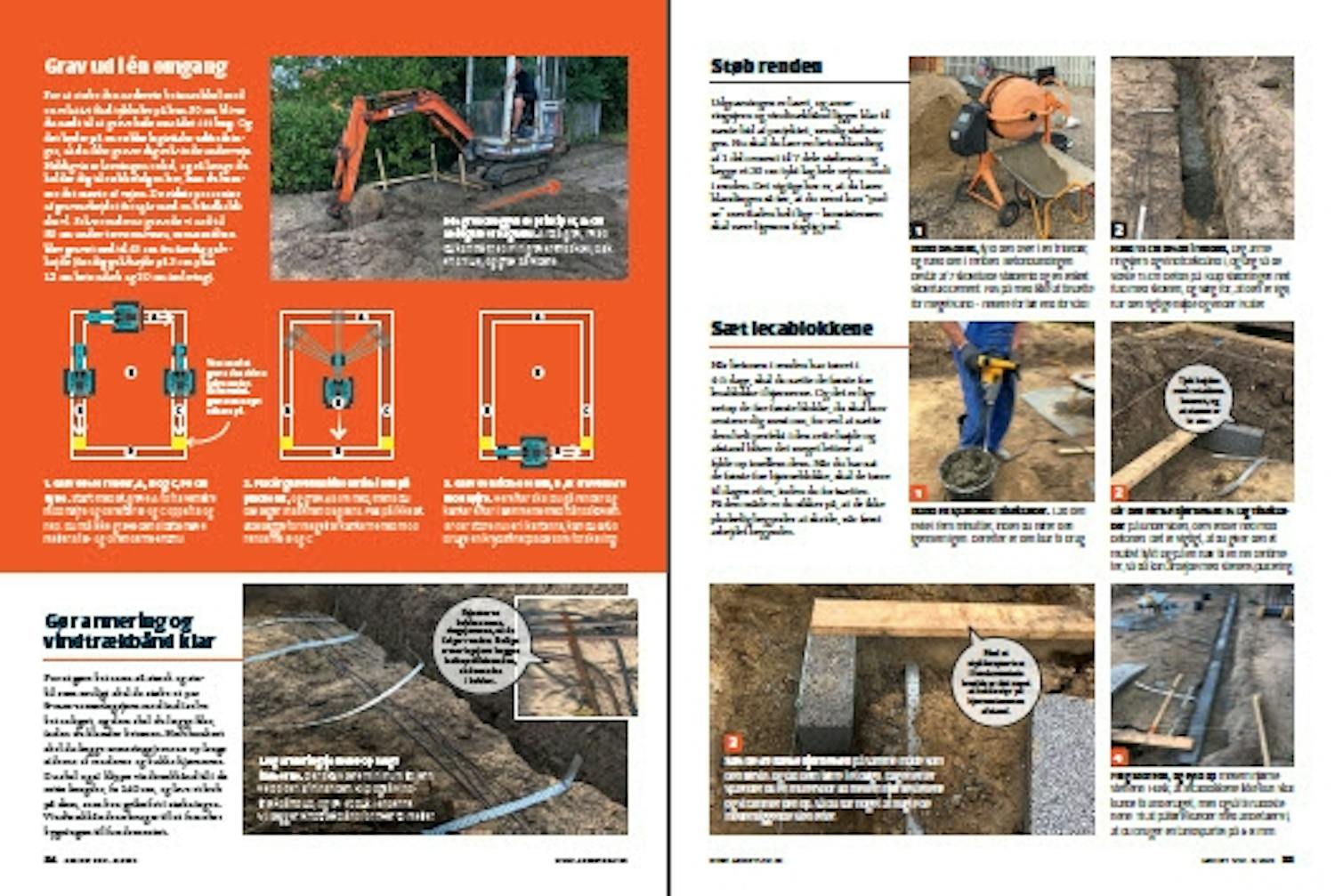 Støb randfundamentet med beton og lecablokke Støb randfundamentet med beton og lecablokke